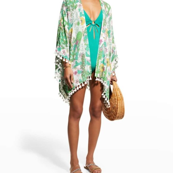 🌵🌵NEW! Trina Turk Cacti Fringe Kimono  o/s 🌵🌵 - Picture 6 of 6